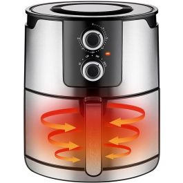 Unold 58655 Freidora de Aire Caliente XL 5L 1400W Negra/Acero Inoxidable con Funciones Hornear y Asar
