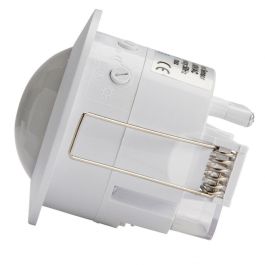 Sensor Movimiento Empotrable 360º Compatible LED, Bajo Consumo e Incandescencia. Detección Infrarrojos 1200W/300W, Alcance 6m.