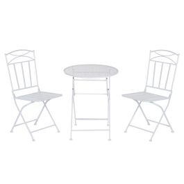 DKD Home Decor Mesa Terraza y Jardín Blanco Hierro Plegable Hojas Set de 3 60 x 60 x 70 cm Precio: 101.89000052. SKU: B1EJD8DAC9