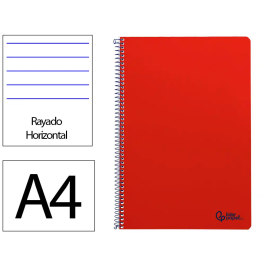 Liderpapel Cuaderno Espiral A4 Smart Tapa Blanda 80 Hojas 75gr Rayado Horizontal con Margen Color Rojo Precio: 7.99000026. SKU: B1F4ALASFT