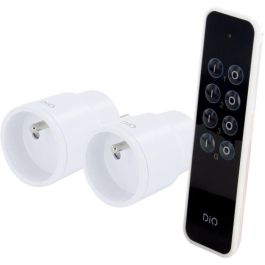 DiO Kit 2 Enchufes Inteligentes Nano Inalámbricos y Mando a Distancia para Domótica con Control Remoto Smartphone 2300W FR