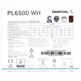 DeepCool PL650-D White - Fuente Alimentación PC 650W 80 PLUS Bronze No Modular ATX 3.0