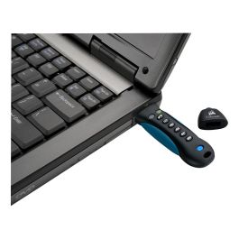 Corsair Padlock 3 USB-Stick 128GB USB 3.0 Seguro con Contraseña y Encriptación, Resistente al Agua y Golpes, Negro/Azul