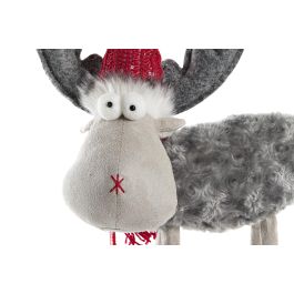 DKD Home Decor Figura Navidad Tradicional Reno Gris Rojo Blanco Poliester 16 x 50 x 22 cm