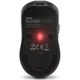 Krom NXKROMKLEVERBK Ratón Gaming Inalámbrico Klever Ultraligero 55g, 10000 DPI, Sensor Pixart PMW3325, Wireless 2.4 GHz / USB