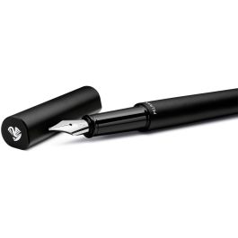 Pelikan Füllhalter Ineo Elements P6, pluma estilográfica negra con plumín de acero inoxidable y tinta azul, sistema de cartucho