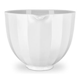 Kitchenaid 5KSM2CB5PWS Bol de Cerámica Blanco, Ligero, Apto Microondas, Horno y Congelador, con Pico Vertedor y Asa