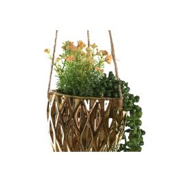 DKD Home Decor Planta Azul Marino y Dorado 15x15x70 cm (4 Unidades)