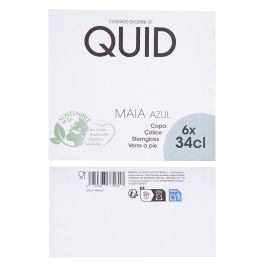 Quid Copa Maia de Vidrio con Relieve Azul 34 cL (24 Unidades) – Higiénica y Apta Lavavajillas
