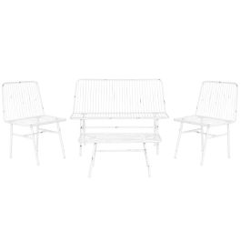 Sofa Terraza Y Jardin DKD Home Decor Blanco 53 x 83 x 115 cm Set de 4