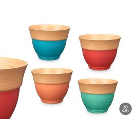 Maceta Abombada 30 cm Bicolor - Ibergarden, Varios Colores (12 Unidades) Precio: 48.59000025. SKU: B1K2KWLVB7