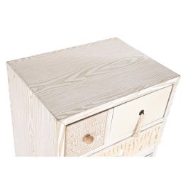 Cajonera Boho DKD Home Decor Blanco Natural 35 x 89 x 48 cm