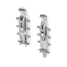 Emuca Kit de colgadores ocultos para módulos altos Levelup 3 con pletina, Acero, Cincado