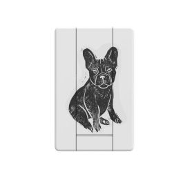 Speck Grabtab Frenchie Stamps Grey Colección Animal Kingdom | Soporte Móvil Adhesivo Ultra Fino 3mm Carga Inalámbrica