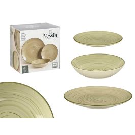 Set Vajilla 12 Pcs Espiral Verde Oliva Vessia 28X29CM (2 Unidades)