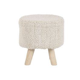 DKD Home Decor Carpets 2c25 Reposapiés Boho Crudo 40 x 40 x 40 cm