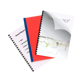 Q-connect Tapas de Encuadernación PVC DIN A4 Opaca Rojo 180 Micras Caja 100 Unidades