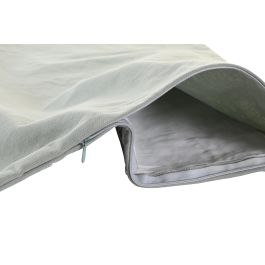 DKD Home Decor Funda Cojin Verde 50x50 cm Algodon Poliester Floral Cierre Cremallera Oculta