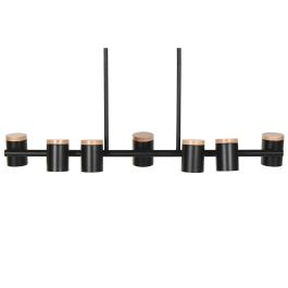 DKD Home Decor Lámpara Techo Moderna Negra y Marrón Metal y Madera 18 x 164 x 104 cm