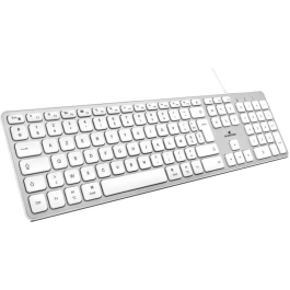 Bluestork Teclado para Mac con Cable, Diseño Francés, 13 Atajos Multimedia, Adaptador USB / USB-C Incluido