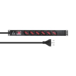 Lanview Regleta de Alimentación para Rack 1U con 6 Enchufes Schuko/Italiano, Cable 2m, 13A Precio: 26.49999946. SKU: B16LGA26KJ