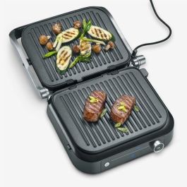 Severin KG 2395 Kontaktgrill Negro/Gris 1800W con Placas Cerámicas, Termostato Ajustable y Antiadherente