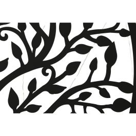 DKD Home Decor Decoración Pared Árbol Cottage Iluminada 25 LED Metal Negro 99x99x2 cm con Pilas AA