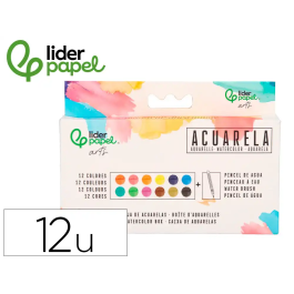 Liderpapel Acuarela 12 Colores con Pincel de Agua Rellenable Estuche de Plástico Precio: 11.2288. SKU: B195LPVFT4