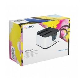 TooQ TQDS-802BW Docking Station Doble Bahía Discos Duros 2.5" 3.5" HDD/SSD, USB 3.0/3.1 Gen 1 (5Gbps), 8TB, Clonación UASP