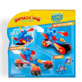 SUPERTHINGS Pstsp116In320 Battle Vehicles Police, Vehículo de Héroes, de Motocicleta a Dron, Incluye 2 Superthings Exclusivos