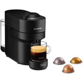 DeLonghi ENV90.B Cafetera Nespresso Vertuo Pop de Cápsulas, 0.56L, Múltiples Bebidas, Preparación Café/Espresso, Negro