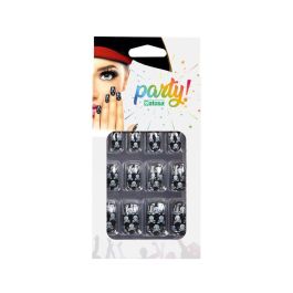 Uñas Postizas Piratas Negras Con Calaveras Blancas - Ideal para Disfraces de Pirata, Corsario o Bucanero Precio: 0.90000042. SKU: S1131836
