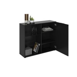 Unidad de almacenamiento pequeña - Decoración negra - L99,1 x H81,3 x D31,5 cm - Hecho en Alemania - FMD4029494125316