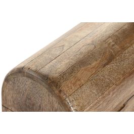 DKD Home Decor Caja de Mango Marrón Acabado Natural Redondeado Colección Softedges Urban 15x15x22 cm Set de 2