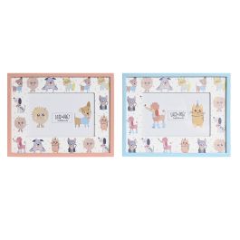 DKD Home Decor Marco de Fotos Infantil Azul Naranja 1.5 x 17.5 x 22.5 cm (6 Unidades)