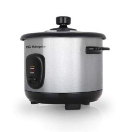 Orbegozo CO 3025 Arrocera 400W 1L con Mantenimiento de Calor, Olla Antiadherente Extraíble, Vaporera y Cuerpo Acero Inoxidable