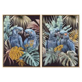 Cuadro Tropical DKD Home Decor Azul Negro 3.5 x 70 x 50 cm (2 Unidades) Precio: 75.49999974. SKU: B19CA48V4Y