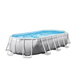Intex Piscina Ovalada Desmontable Prism Frame 503x274x122 cm con Depuradora, Escalera, Cobertor y Tapiz (13365 Litros)