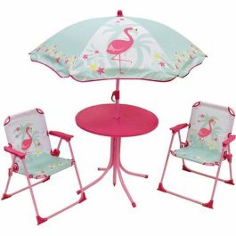 FUN HOUSE 713088 FLAMANT ROSE Muebles de jardín con mesa, 2 sillas plegables y sombrilla para niños. Precio: 73.68999946. SKU: B17KA2JHTP