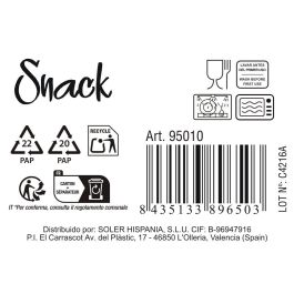 La Mediterranea Bol Blanco Snack 14.1 cm x 8.5 cm x 4.4 cm 190 ml (72 Unidades)