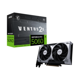 MSI 912-V537-002 Tarjeta Gráfica NVIDIA GeForce RTX 5060 VENTUS 2X OC 8 GB GDDR7 PCI Express 5.0 con 2 Ventiladores y G-SYNC Precio: 331.49999982. SKU: B1JGCX6QN6