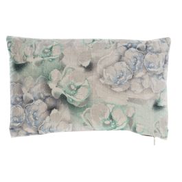 DKD Home Decor Cojín Oriental con Flores - Set de 2 Unidades, Azul y Verde, Poliéster y Cremallera, 50x30x10 cm Precio: 14.9556. SKU: B1KMREKHCH