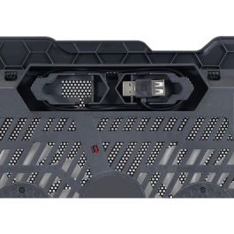 Conceptronic Base Refrigeración Portátiles hasta 15.6" con 2 Ventiladores Ultrasilenciosos, Ajuste de Altura, Antideslizante, Alimentación USB