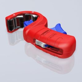 Knipex 90 23 01 BK Cortatubos para Plástico y Acero, Diámetro de Corte hasta 50 mm, Color Azul/Rojo