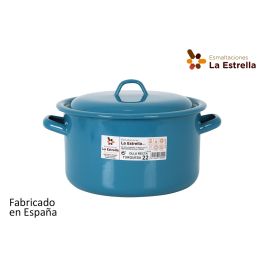 Olla Recta con Tapa 22 cm Turquesa - La Estrella (6 Unidades) Olla Recta con Tapa 22 cm Turquesa - La Estrella (6 Unidades)