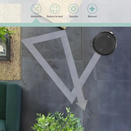 Livoo DOH145 WASH'UP Robot Aspirador Conectado - 1000 Pa - 70 min - 2 Depósitos - Negro