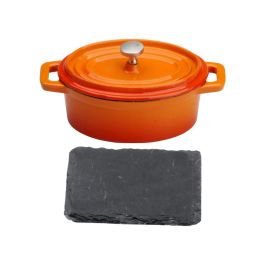 GSW Mini Cacerola Hierro Fundido 12x9,5 cm Inducción (8 Unidades) Orange Shadow M