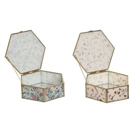 DKD Home Decor Joyero Beige Verde Cristal Metal 17.5 x 20 x 6.5 cm (4 Unidades) Precio: 50.99000016. SKU: B127JKPFSA