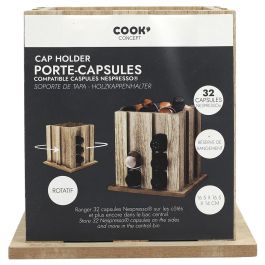 Cook Concept Dispensador Cápsulas Giratorio para 32 Nespresso, Elegante y Rústico