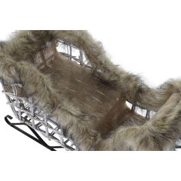 DKD Home Decor Reno Navidad Alpina LED Mimbre Blanco Marron 30x30x58 cm Set de 3